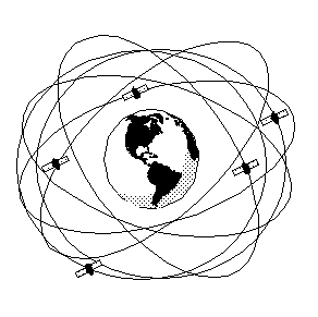 GPS satellites orbiting the Earth